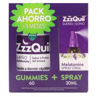 ZzzQuil Sueño Melatonina Pack 60 Gominolas + Spray 30ml