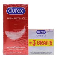 Durex Sensitivo 12 Preservativos + 3 Invisible Gratis