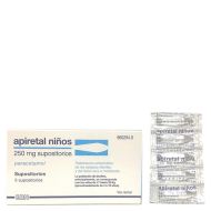 Apiretal Niños 250 mg 5 Supositorios Paracetamol