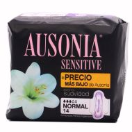 Ausonia Sensitive Normal con Alas 12 Compresas Higiénicas