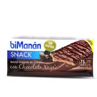 BiManan Snack Barrita Crujiente Cereales Chocolate Negro 17g