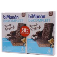 BiManan Komplett Chocolate Crujiente 8 Barritas Duplo 50%Dto 2ªUd