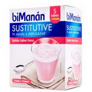 BiManan Sustitutive Batido Sabor Fresa 5 Sobres+1 Gratis