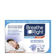 Breathe Right Tiras Nasales Transparentes Grandes 10 Tiras