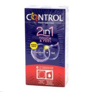 Control 2 en 1 Touch & Feel Preservativo+Gel 6 Kit