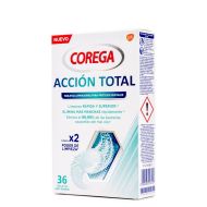 Corega Acción Total Tabletas Limpiadoras Para Prótesis Dentales 36 Tabletas