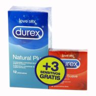 Durex Natural Plus Easy On Preservativos 12uds.+3 Sensitivos Gratis
