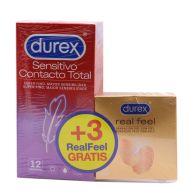 Durex Sensitivo Contacto Total 12 Preservativos + 3 RealFeel Gratis Pack-1