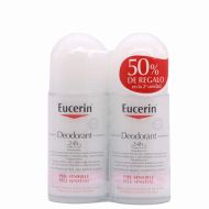 Eucerin Desodorante 24h Piel Sensible RollOn 50ml x 2 Duplo 50% Regalo 2ªUd