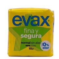 Evax Compresa Fina y Segura Normal Sin Alas 16 Compresas Higiénicas