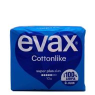 Evax Cottonlike Super Plus Alas 10 Compresas Higiénicas