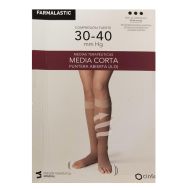 Farmalastic Media Corta G Puntera Abierta Compresión Fuerte Beige 1Ud