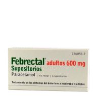 Febrectal Adultos 600mg 6 Supositorios    