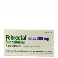 Febrectal Infantil 300mg 6 Supositorios