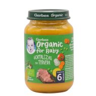 Gerber Organic tarrito pure de hortalizas con ternera  190 gr