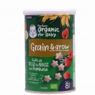 Gerber Organic Puffs de Trigo y Arroz con Frambuesa Snack 5 Raciones Nestlé