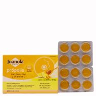 Juanola Própolis con Miel, Zinc y Vitamina C, Sabor a Limón y Miel 24 pastllas blandas
