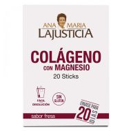 Ana María Lajusticia Colágeno con Magnesio Sabor Fresa 20 Sticks Envase para 20 Días