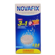 Novafix 3 en 1 104 Tabletas Limpiadoras Prótesis Dentales      