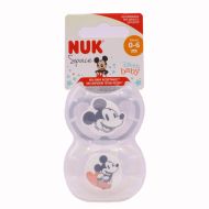 Nuk Space Chupete Silicona Mickey 0-6m Pack 2 Chupetes Gris Blanco