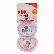 Nuk Space Chupete Silicona Mickey  0-6m Pack 2 Chupetes Gris Rojo