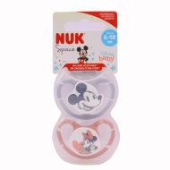 Nuk Space Chupete Silicona Mickey 6-18m Pack 2 Chupetes Gris Rojo Disney Baby