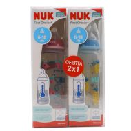 Nuk First Choice Biberón Tetina Silicona XL 6-18m 300ml Pack Oferta 2x1