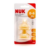Nuk First Choice+ Tetina de Látex Tamaño 1 Orificio M 0-6m 2 Tetinas