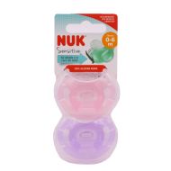 Nuk Sensitive Chupete Silicona 0-6m 2 Chupetes con Portachupetes