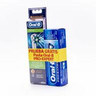 Oral B Recambio CrossAction Para Cepillo Eléctrico 3 Cabezales+ Oral B Pasta de Regalo