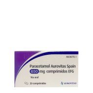 Paracetamol Aurovitas 650mg 20 Comprimidos