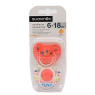 Suavinex Chupete Anatómico Tetina Latex 6-18m Pack 2 Chupetes Suavinex