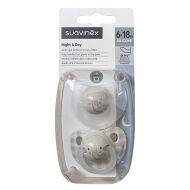 Suavinex Chupete Noche y Día Tetina Silicona Anatómica SX Pro 6-18m Pack 2 Chupetes