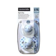 Suavinex Chupete Noche y Día Tetina Silicona SX Pro 6-18m Pack 2 Chupetes