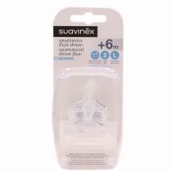 Suavinex Tetina Silicona Anatómica Flujo L T-2 +6M Pack 2 Tetinas