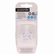 Suavinex Tetina Silicona Anatómica Flujo M T-1 0-6M Pack 2 Tetinas