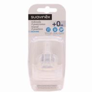 Suavinex Tetina Silicona Redonda  Flujo 3P Talla U +0m Pack 2 Tetinas