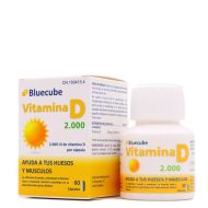 Vitamina D 2000 60 Cápsulas Bluecube ayuda a tus huesos y musculos