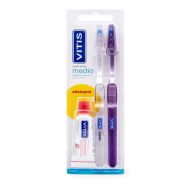 Vitis Cepillo Dental Medio 2uds+Pasta Anticaries