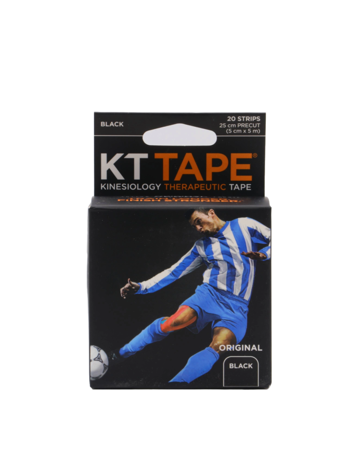 Kt tape Cinta Kinesiológica Terapéutica Negra 20 Tiras Precortadas
