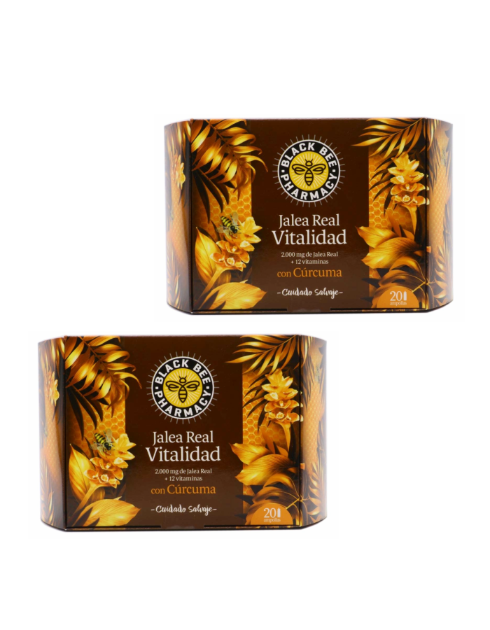 Black Bee Jalea Real Vitalidad con Cúrcuma 20+20 Ampollas Duplo