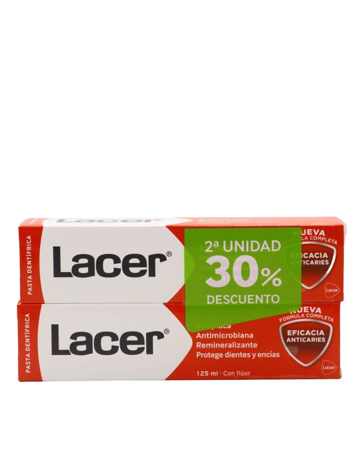 Lacer Pasta de Dientes con Flúor 125ml x 2 Formato Ahorro