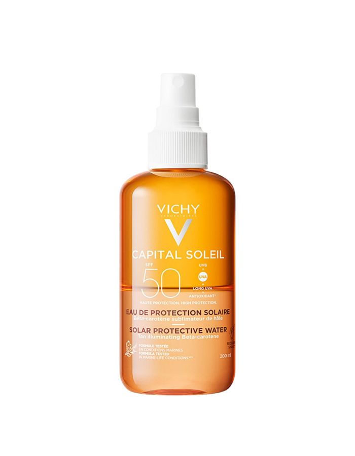 Vichy Capital Soleil Agua de Protección Solar Luminosidad SPF 50 200 ml

