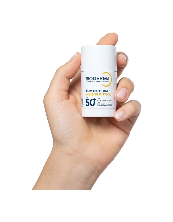 Bioderma Photoderm, stick solar SPF50+, protector facial invisible, protector solar hidratante, piel sensible, cuidado celular, defensa UVA/UVB, protector solar cicatrices.

