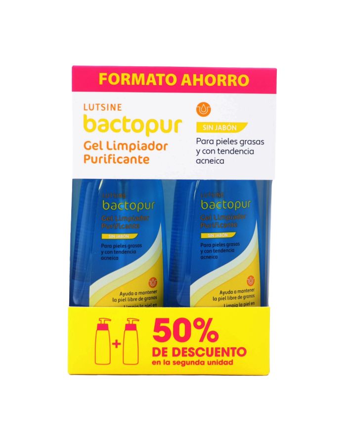 E45 Lutsine Bactopur Gel Limpiador Purificante 2x200ml 2ªUd 50%Dto
