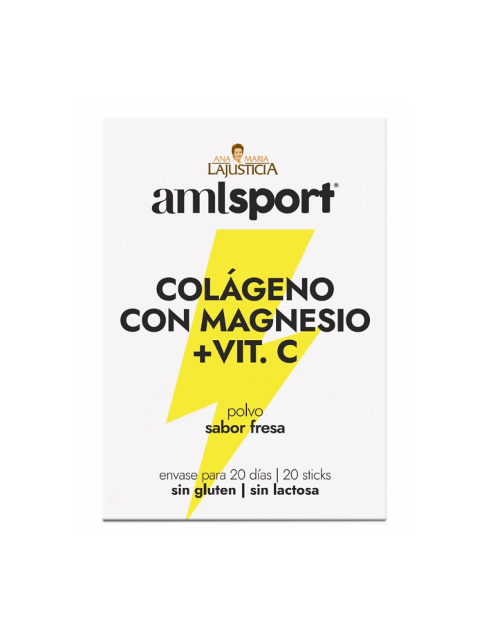 AMLSport Colágeno con Magnesio+Vit C  20 Sticks Sabor Fresa                                         