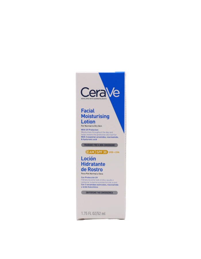 CeraVe Loción Hidratante Rostro Piel Normal a Seca SPF30 52ml