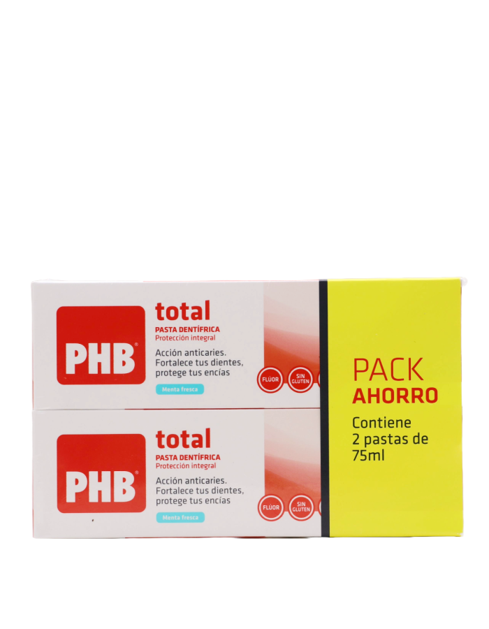 PHB Total Pasta Dentífrica Menta Fresca 2X75ml Pack Ahorro