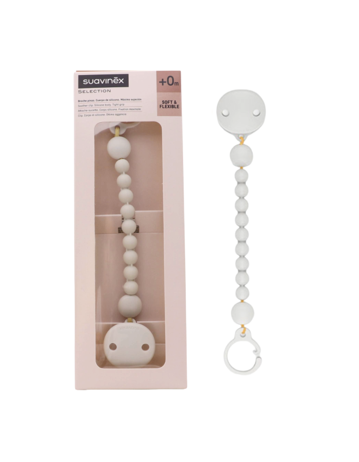 Suavinex Broche Bolitas Silicona Selection +0m Blanco