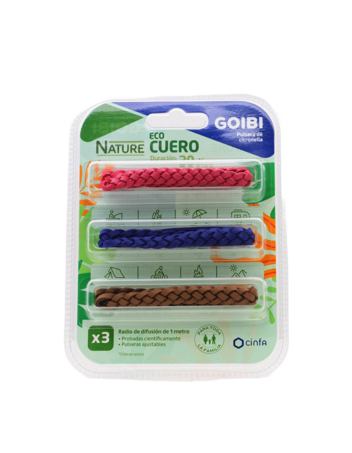 Goibi Nature Pulsera de Citronella Eco Cuero 3 unidades